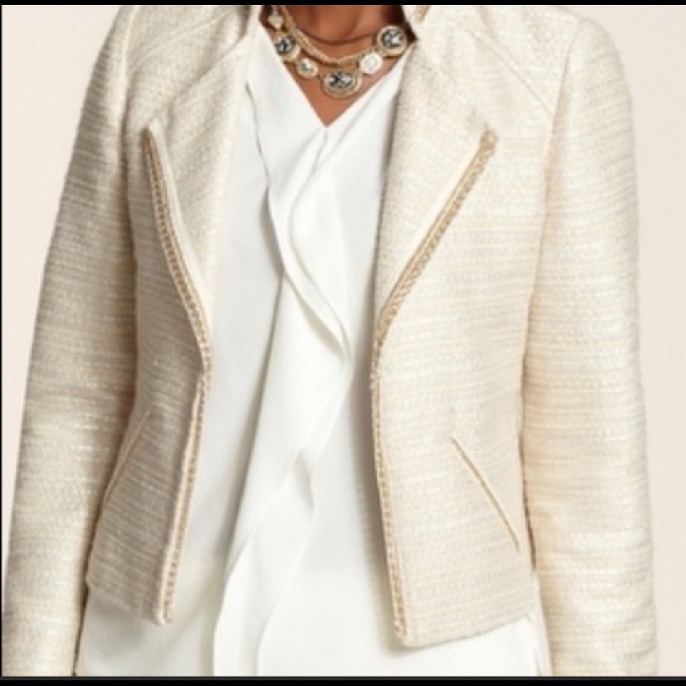 Chico’s Moto Tweed Jacket/Blazer Size 1 Medium